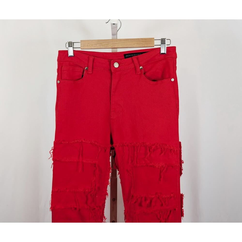Rockstar Original Jeans Red RSW 205 Stacked Flare Denim Zariyah Women's L - Picture 2 of 8